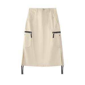 Повседневная длинная юбка женская весенняя пшенная FILA FUSION Весенняя гречневая