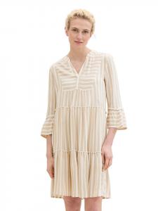 Короткое платье Tom Tailor, цвет beige/weiß