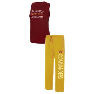Женский комплект Concepts Sport бордовый/золотой Washington Commanders Muscle Майка и брюки для сна