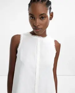 Женский топ без рукавов с потертыми краями Parfois, белый