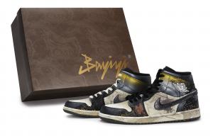 Jordan Баскетбольные кроссовки Air 1 Vintage унисекс, средний верх, черный/белый/серый/золотой/серебристый