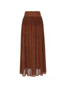 Металлическая миди-юбка из кружевной ткани Awaken Zimmermann, коричневый