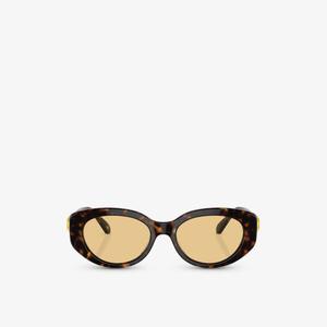 SK6002 солнцезащитные очки из ацетата черепаховой расцветки в овальной оправе Swarovski, коричневый