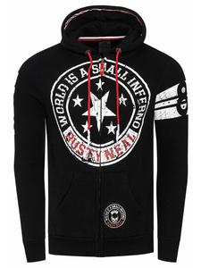 Черная толстовка с принтом спереди Rusty Neal