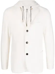 Многослойный однобортный пиджак Eleventy, белый