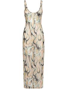 Платье миди Philipp Plein Flame, нейтральный