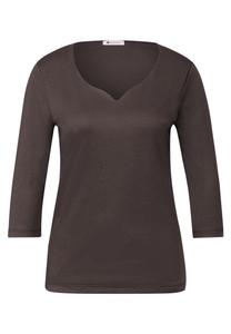 STREET ONE Лонгслив 'Ada' в темно-коричневом цвете