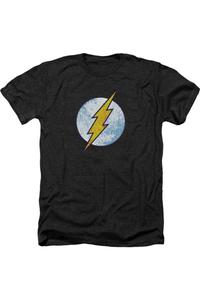 DC Comics Flash Flash Neon Distress Logo для взрослых Heather Tee / футболка Gildan, черный