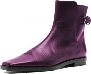 Женские балетки с закрытым носком, с ремешком и пряжкой на щиколотке, низкий каблук, короткие ботильоны, офисная деловая обувь, размеры 4-16 US Wo wagas, Purple