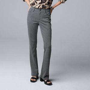 Женские брюки bootcut mid rise из понте с 5 карманами Simply Vera Vera Wang, Grey Melange