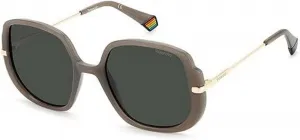 Женские поляризованные солнцезащитные очки Polaroid серого цвета "бабочка" PLD 6181/S 079U/M9 53, Crystal Nude