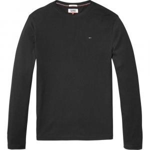 Футболка с длинным рукавом Tommy Jeans Original Ribbed Organic Cotton, черный
