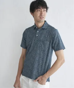 Поло с мелким цветочным принтом Ikka Lounge, цвет Navy Blue