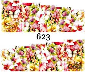 Водные наклейки для ногтей - №623, Raisin