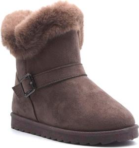 Детские зимние сапожки для девочек Jazamé с теплым мехом и манжетами на щиколотке, Camel