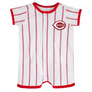 Белый комбинезон в тонкую полоску для младенцев Cincinnati Reds Power Hitter Outerstuff