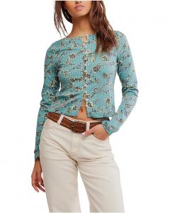 Лонгслив Free People Tilly Long, цвет Mineral Blue Combo