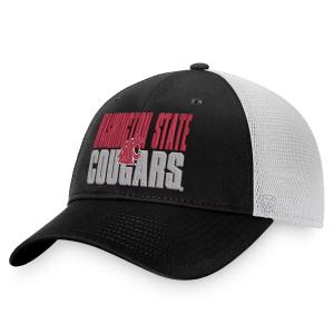 Мужская кепка Top of the World черно-белая Washington State Cougars Stockpile Trucker Snapback
