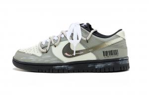 Nike Мужские низкие скейтбордные кроссовки Dunk Distressed Barcode SAML, серый