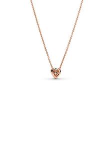 Ожерелье Pandora Sparkling Heart Collier Necklace, розовое золото