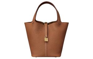 HERMES Пикотин Лок Клеменс Бычья кожа Сумка-корзинка Сумка-ведро Женская сумка 22