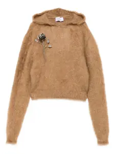 Свитер с цветочной аппликацией Giuseppe Di Morabito, светло-коричневый