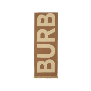 Шерстяной жаккардовый шарф с логотипом Burberry