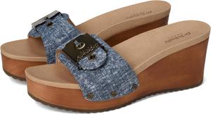 Туфли Dr. Scholl's Original Life Slide Sandal, Dark Blue Denim Leather