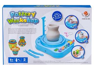 Розовый, синий гончарный круг - Маленький художник - Краски, Масса, Колесо, Инструменты Hurtowniak