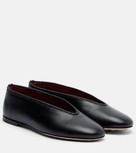 Балетки из кожи розового цвета Bottega Veneta, Black