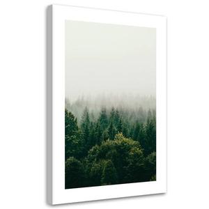 Картина арт-принт KUNSTLOFT Foggy Evergreen Forest, зеленый
