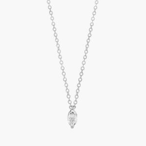 Подвеска с бриллиантом-солитером огранки «маркиза» из платины (1/4 карата, два тона - HI / SI1-SI2) Blue Nile