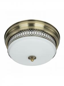 Licht-Erlebnisse Потолочный светильник (Ш)35 x (Д)35 x (В)16 см, цвет античная латунь, белый