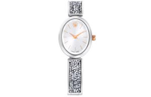 Женские часы на кварцевом механизме с ремешком из нержавеющей стали и белым циферблатом Swarovski