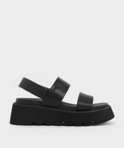 Массивные сандалии на платформе Jadis Charles & Keith, цвет Black