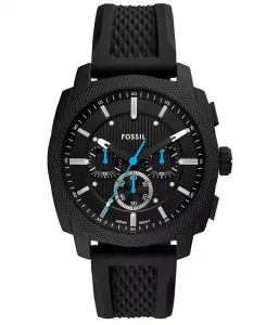 Мужские часы Machine Chronograph, черные, из нержавеющей стали, 44 мм Fossil