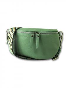 Кожаная поясная сумка Toscanto, зеленая, разноцветная, примерно 25 см Toscanto