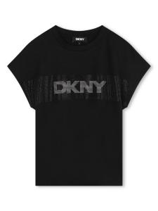 Dkny Kids футболка с кристаллами, черный