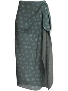 Margherita Maccapani юбка с завязками и цветочным принтом, зеленый