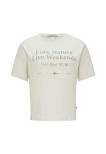 Футболка с принтом SHORTENED FRONT QS, бежевый