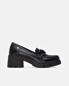 Женские мокасины с широким каблуком и резиновой подошвой Refresh, черный