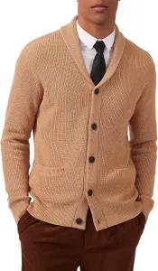 Мужской кардиган Kallspin из шерстяной смеси с воротником-шалью и карманами