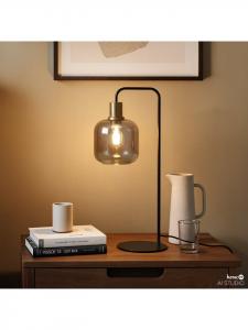 Home24 Настольная лампа MOME Type A серо-черного цвета