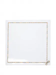 Плед из хлопка с отделкой в клетку Burberry Kids, белый