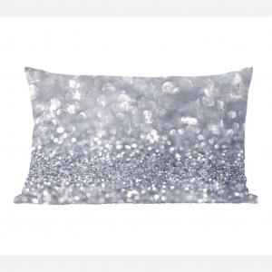 Декоративная подушка MuchoWow, диванная подушка для гостиной, декоративная подушка 50x30 см, серебряный блеск - чехлы на диванные подушки - без наполнителя