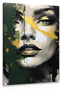 Картина на холсте Muralo Frau GESICHT Abstraktion, 40x50x50 см цвет schwarz/grau/grün/weiß