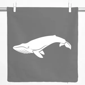 Декоративная наволочка Huuraa с силуэтом кита, подарочная, 40x40 см, серо-стальной хлопок, украшение в виде кита Hellweg Druckerei