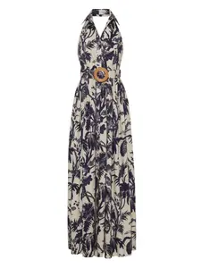 Макси-платье Quentin с цветочным поясом Cara Cara, белый