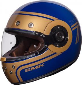 Шлем мотоциклетный GL540 SMK Helmets Retro в стиле ретро, ​ синий
