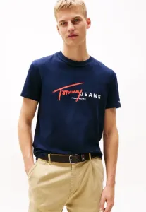 Футболка с принтом днк Tommy Jeans, Dark Night Navy